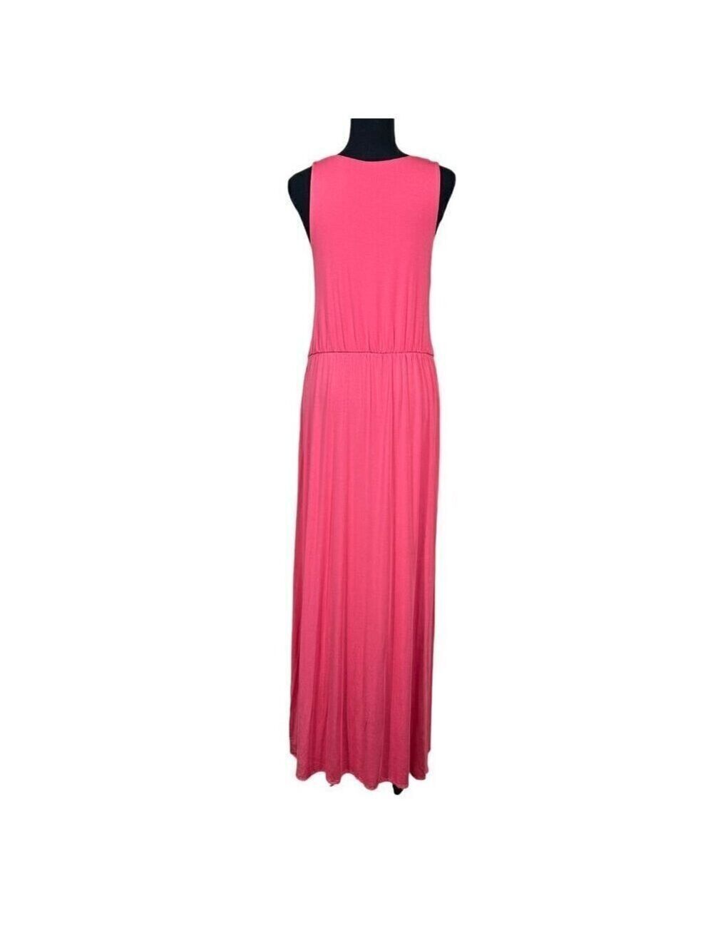 Cynthia Rowley Pink Long Maxi Pockets Sleeveless Dress Size L - Picture 2 of 10